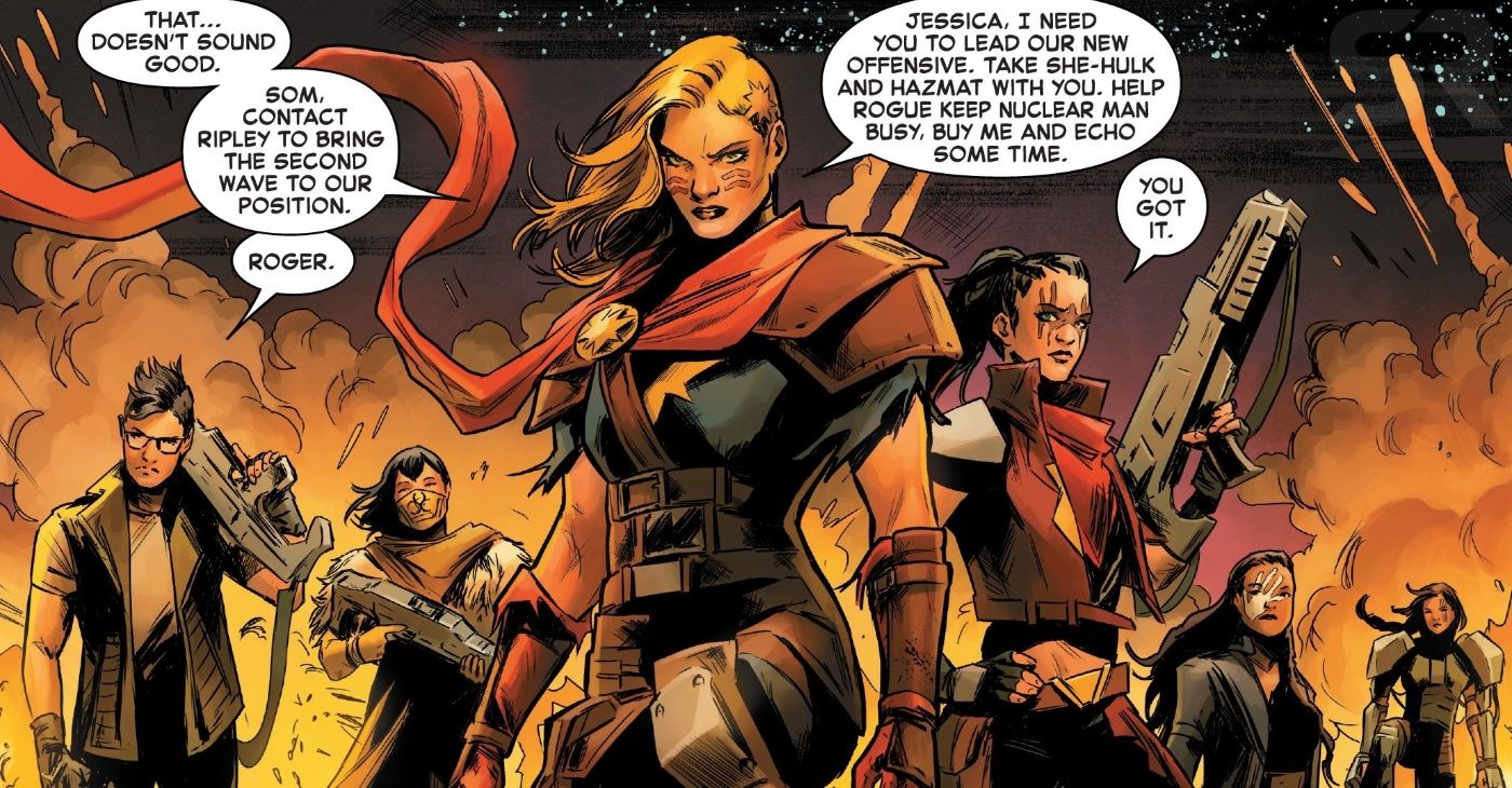 Captain Marvel Women Hero Team Comic