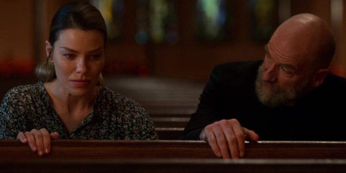 Chloe Decker and Father Kinley in Lucifer Season 4