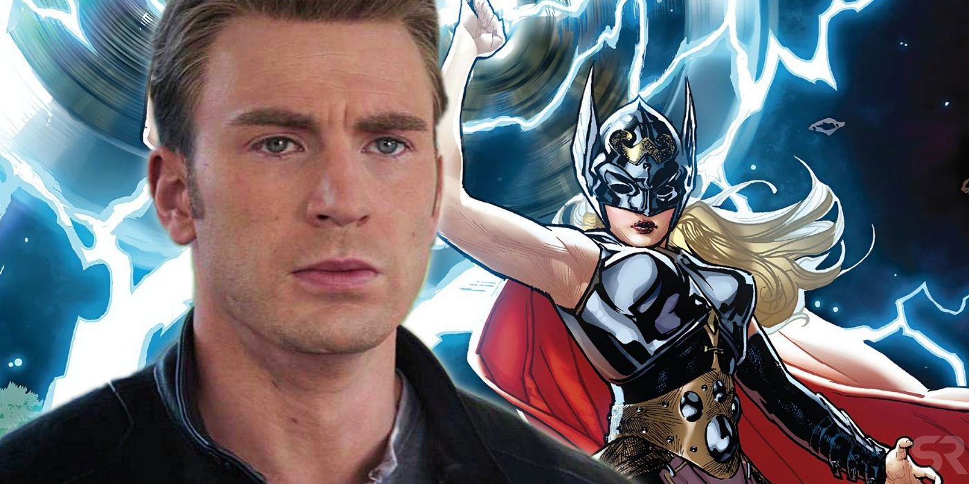 Chris Evans as Captain America and Jane Foster Thor