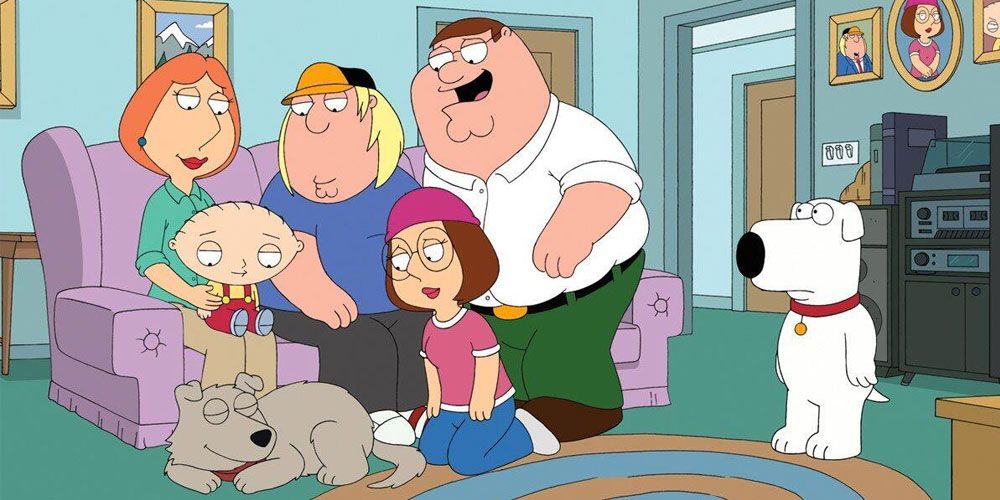 The Griffins with New Brian in Family Guy