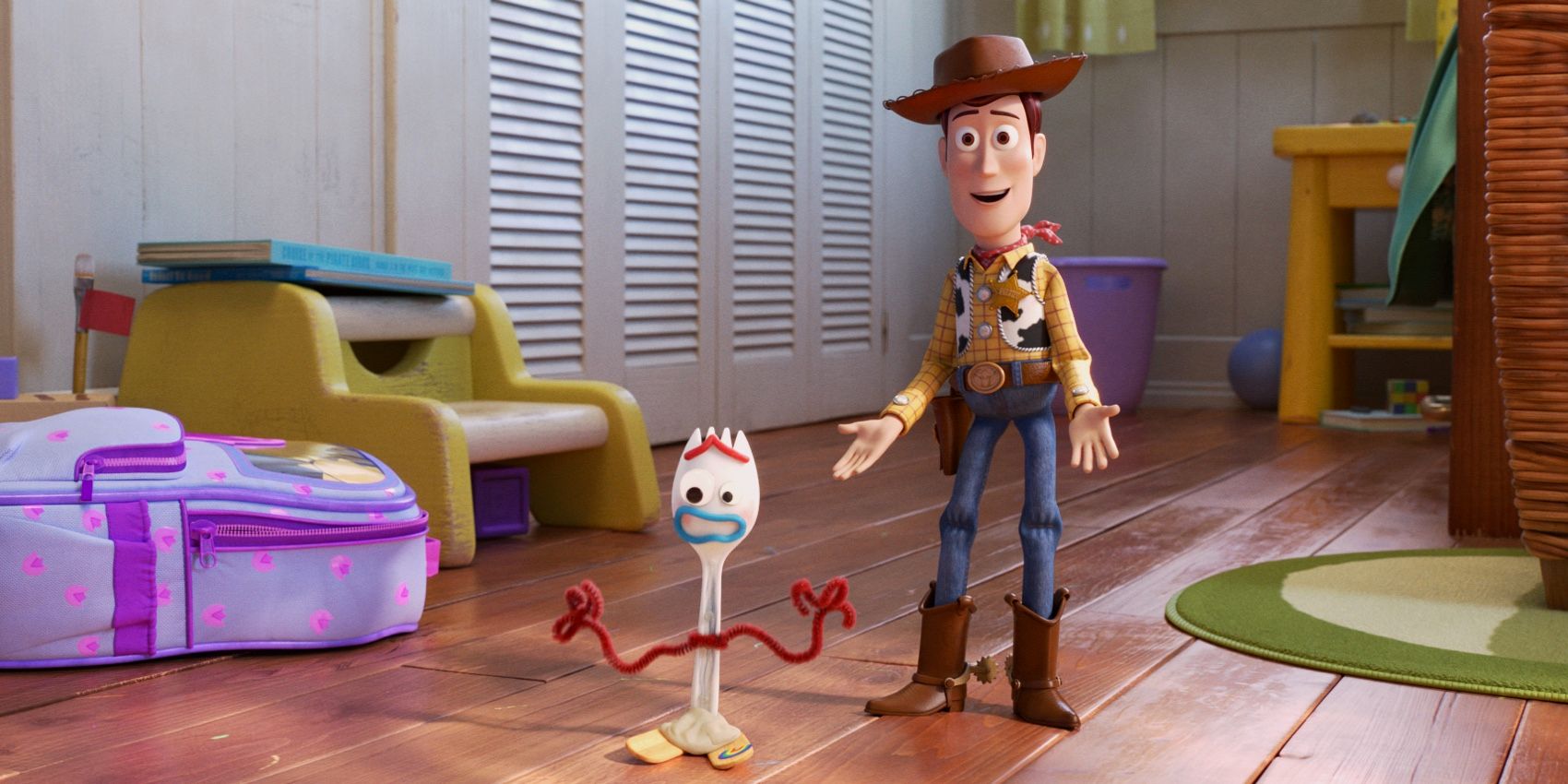 Garfo e Woody em Toy Story 4