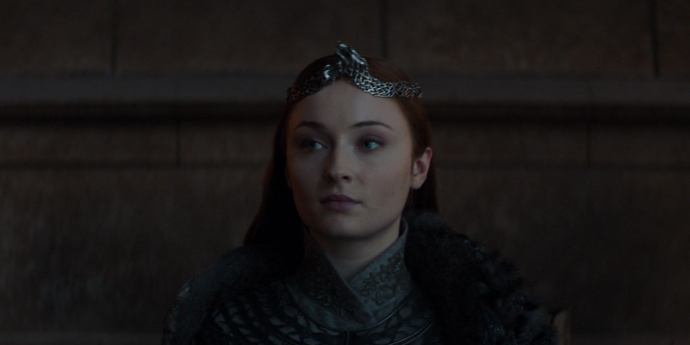 Sansa wearing her crown in Game of Thrones 