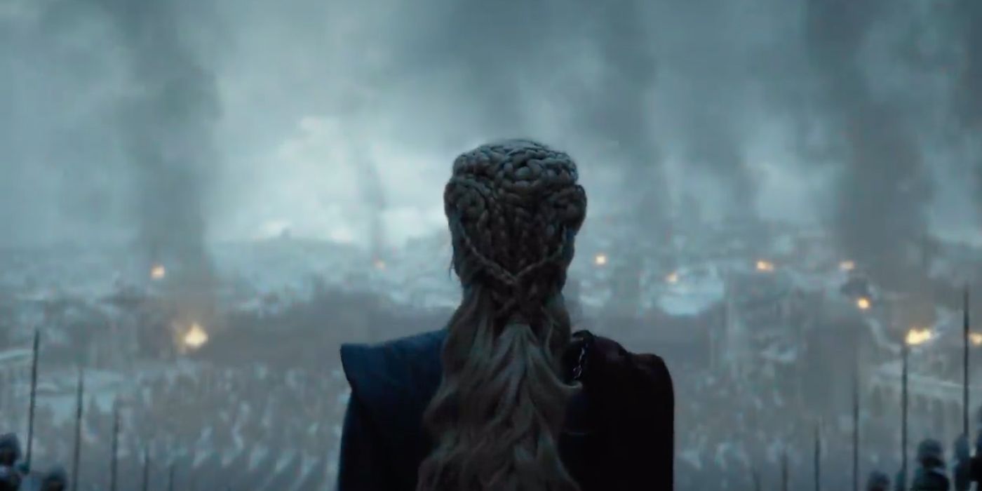 Daenerys Targaryen overlooking the ruins of King's Landing in Game of Thrones finale