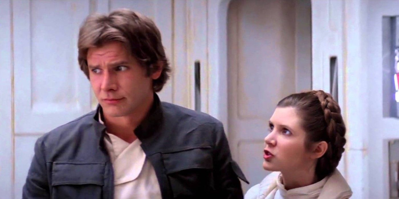 Han and Leia arguing on the Hoth base in Star Wars The Empire Strikes Back