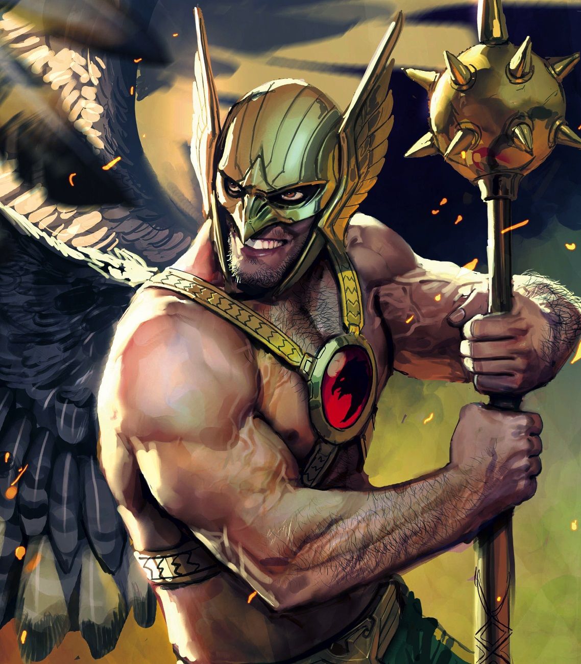 Hawkman Painting Vertical