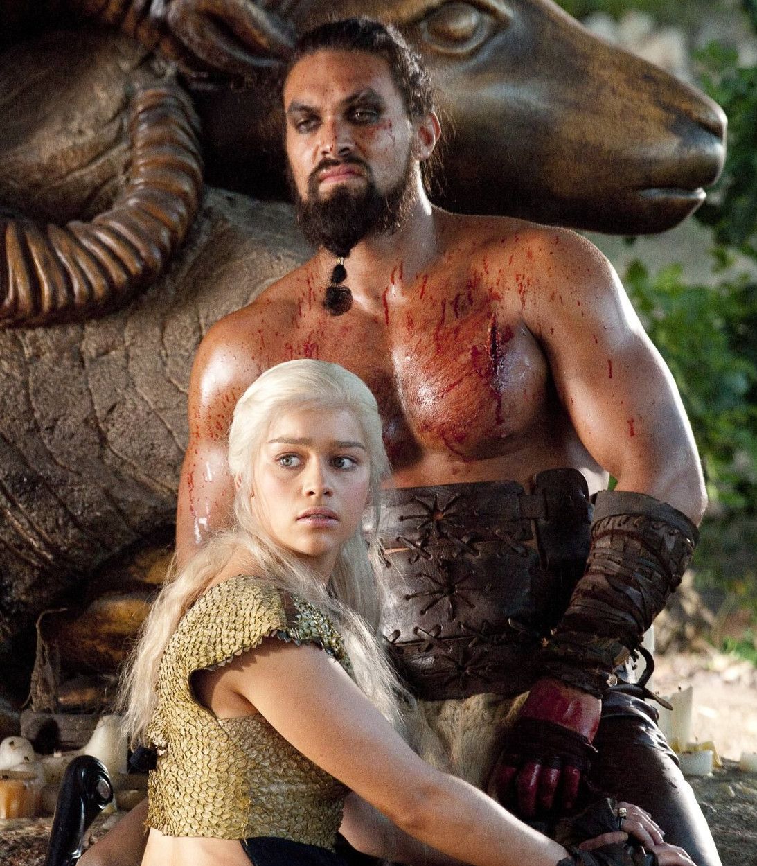 Jason Momoa As Drogo And Emilia Clarke As Daenerys On Game Of Thrones