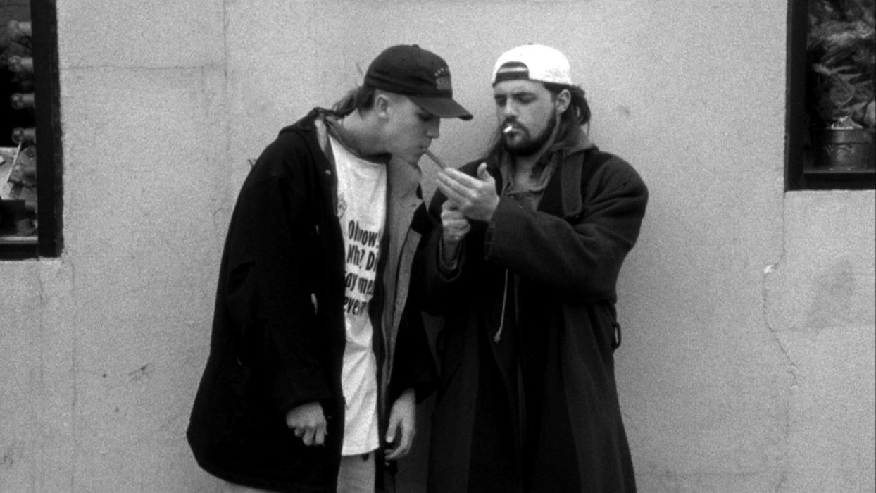 Jay and Silent Bob smoke in Clerks