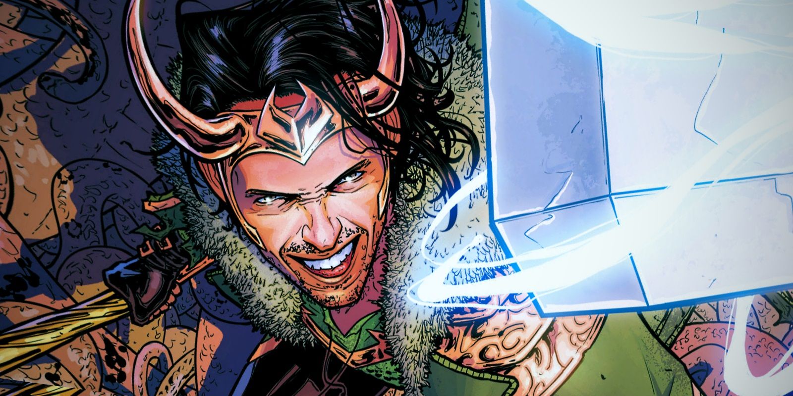 Loki with Mjolnir Comic Art