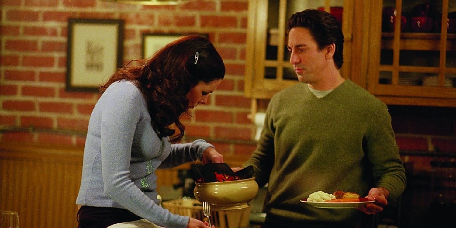 Lorelai and Max cooking on Gilmore Girls