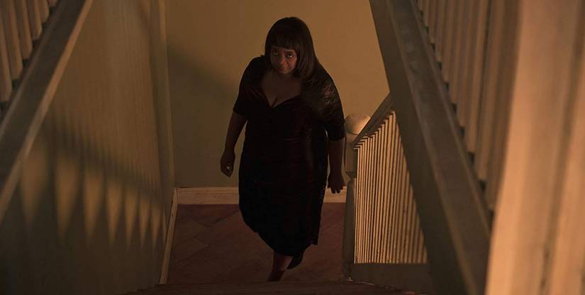 Sue Ann walking up the stairs in Ma.