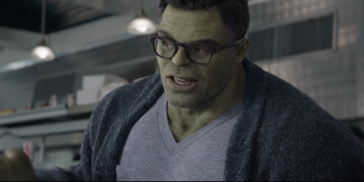 Smart Hulk at a dinner in Avengers: Endgame