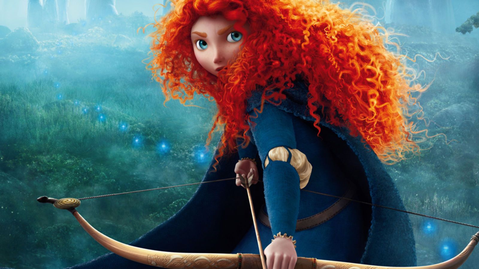 Merida from Brave holding a bow and arrow