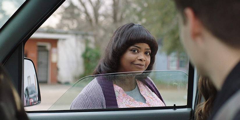 Ma looks ominously into a car window in Ma