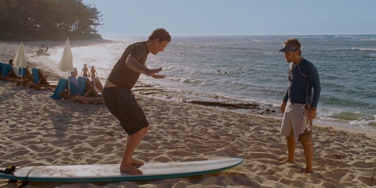 Paul Rudd teaching Jason Segel to surf in Forgetting Sarah Marshall