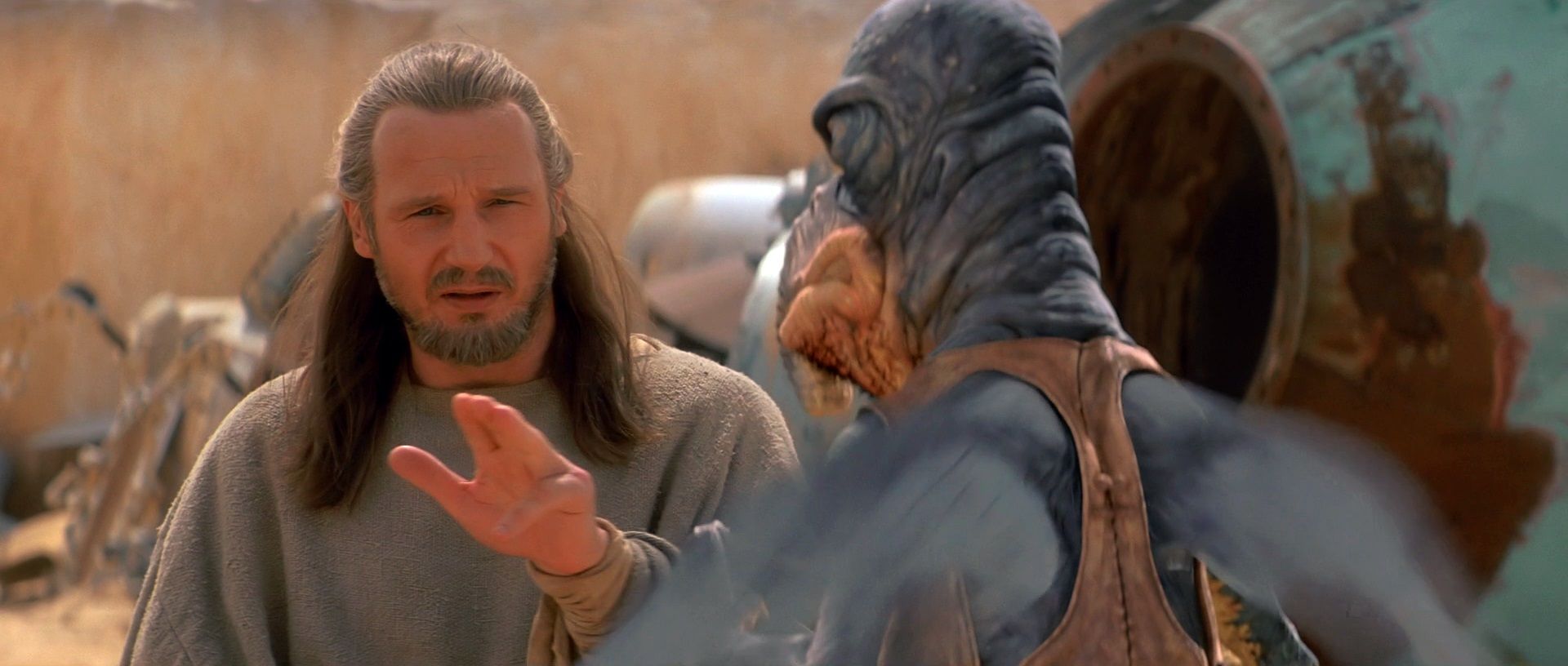Qui-Gon Jinn and Watto from Star Wars Episode I The Phantom Menace
