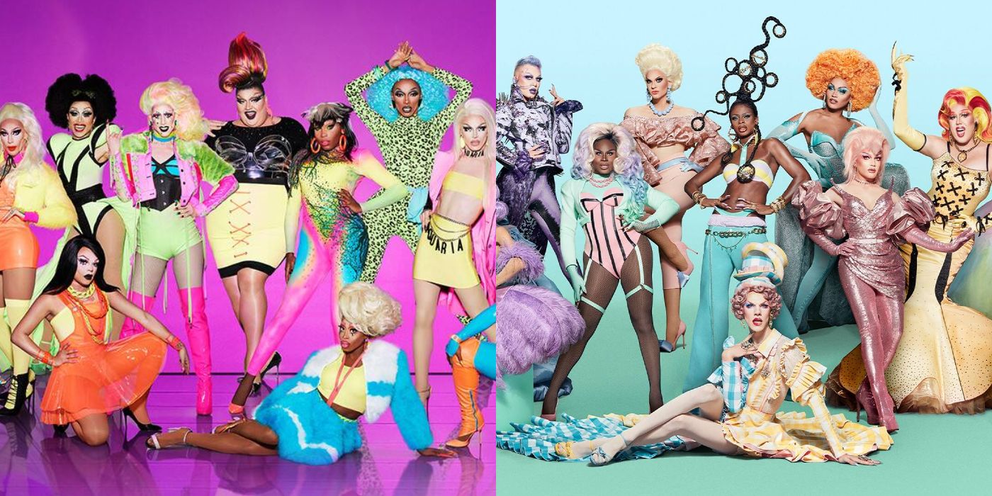 Split image: The cast of RuPaul's Drag Race season 10, the cast of RuPaul's Drag Race season 13