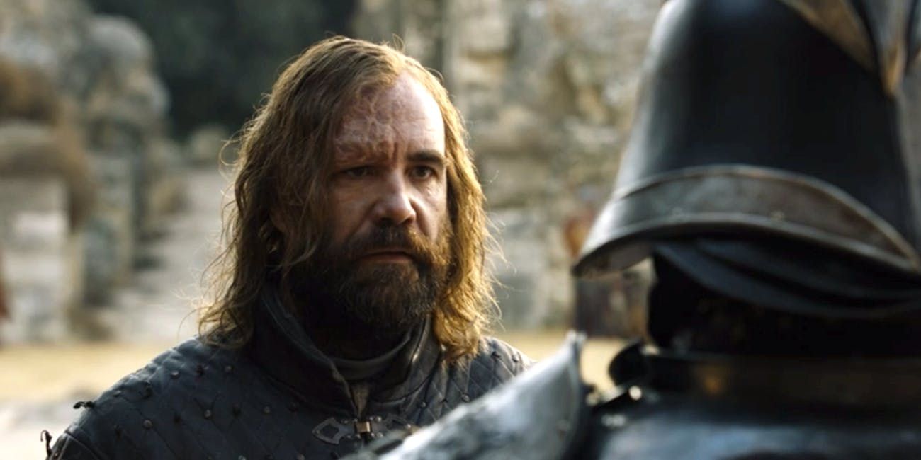 The hound confronting The Mountain