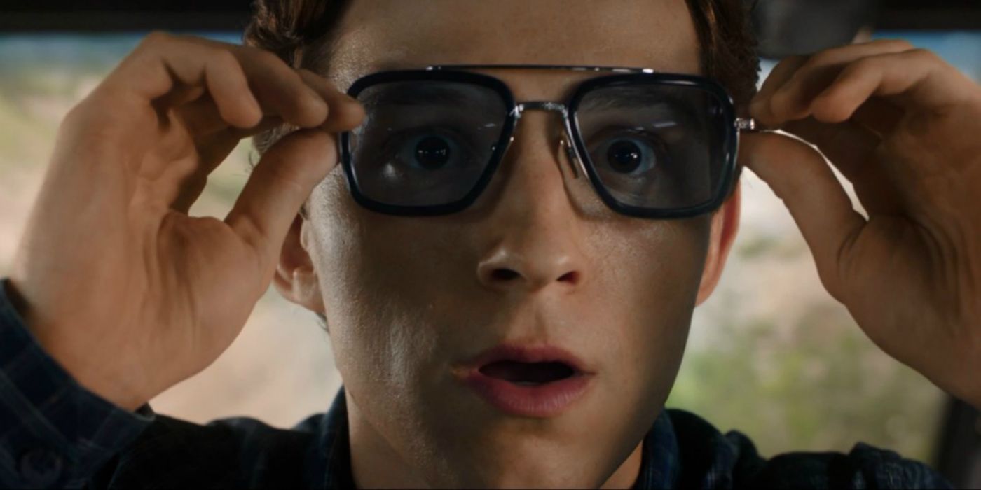 Peter Parker puts on glasses in Spider-Man Far From Home