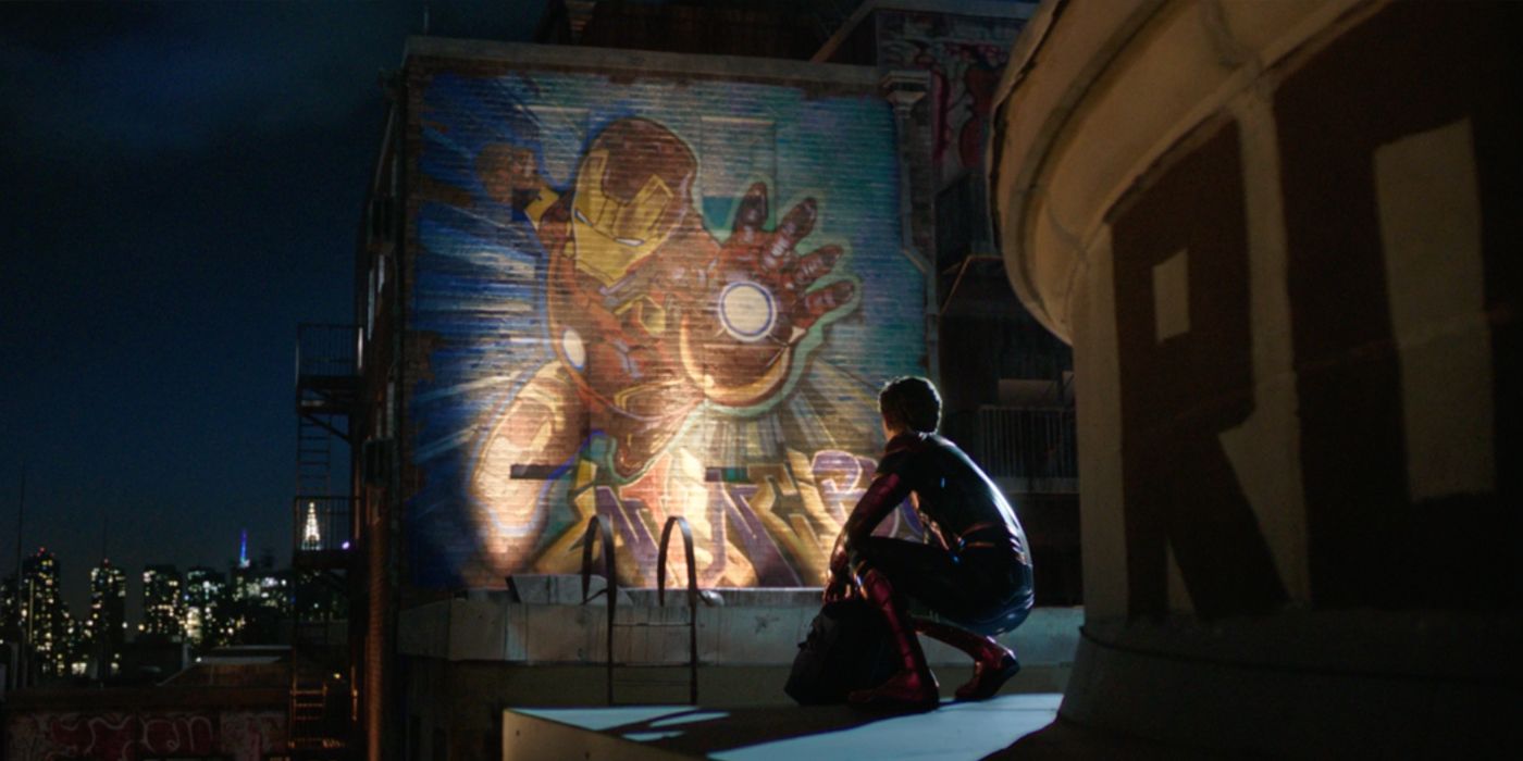 Spider Man and Iron Man Mural in Far From Home