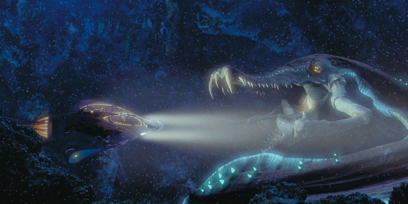 The bongo submarine is attacked by a fish in The Phantom Menace
