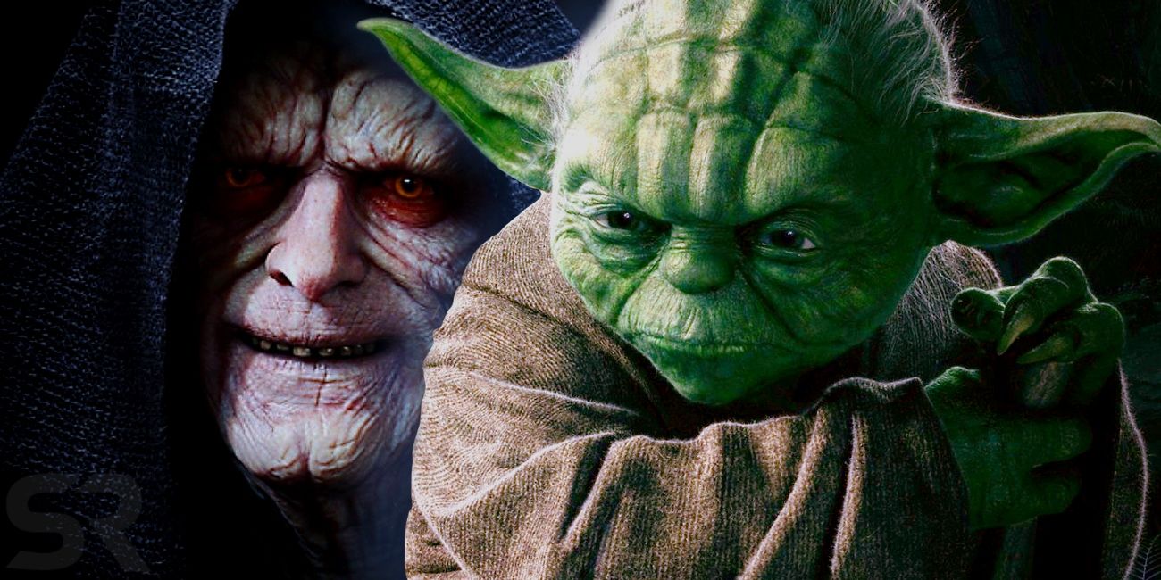 Star Wars Jedi Yoda and Darth Sidious Sith