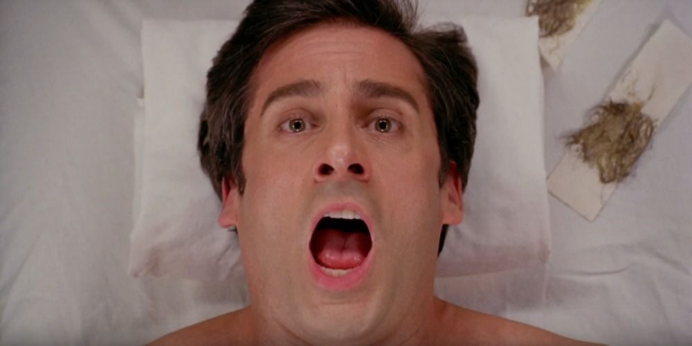 Steve Carell screaming during the waxing scene in The 40-Year-Old Virgin