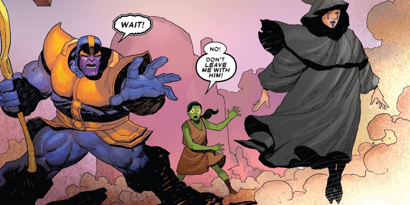 Thanos with Gamora and Lady Death