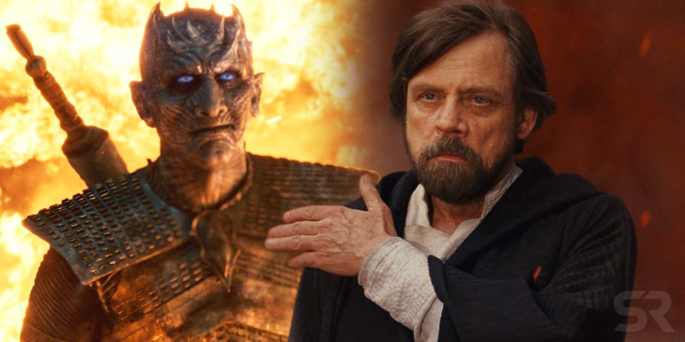 The Night King in Game of Thrones and Luke Skywalker in Star Wars The Last Jedi