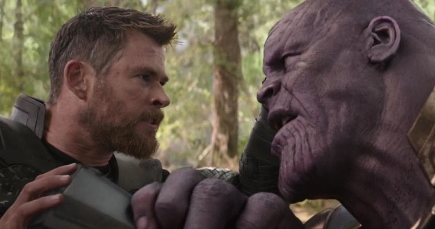 Thor vs Thanos in Avengers Infinity War