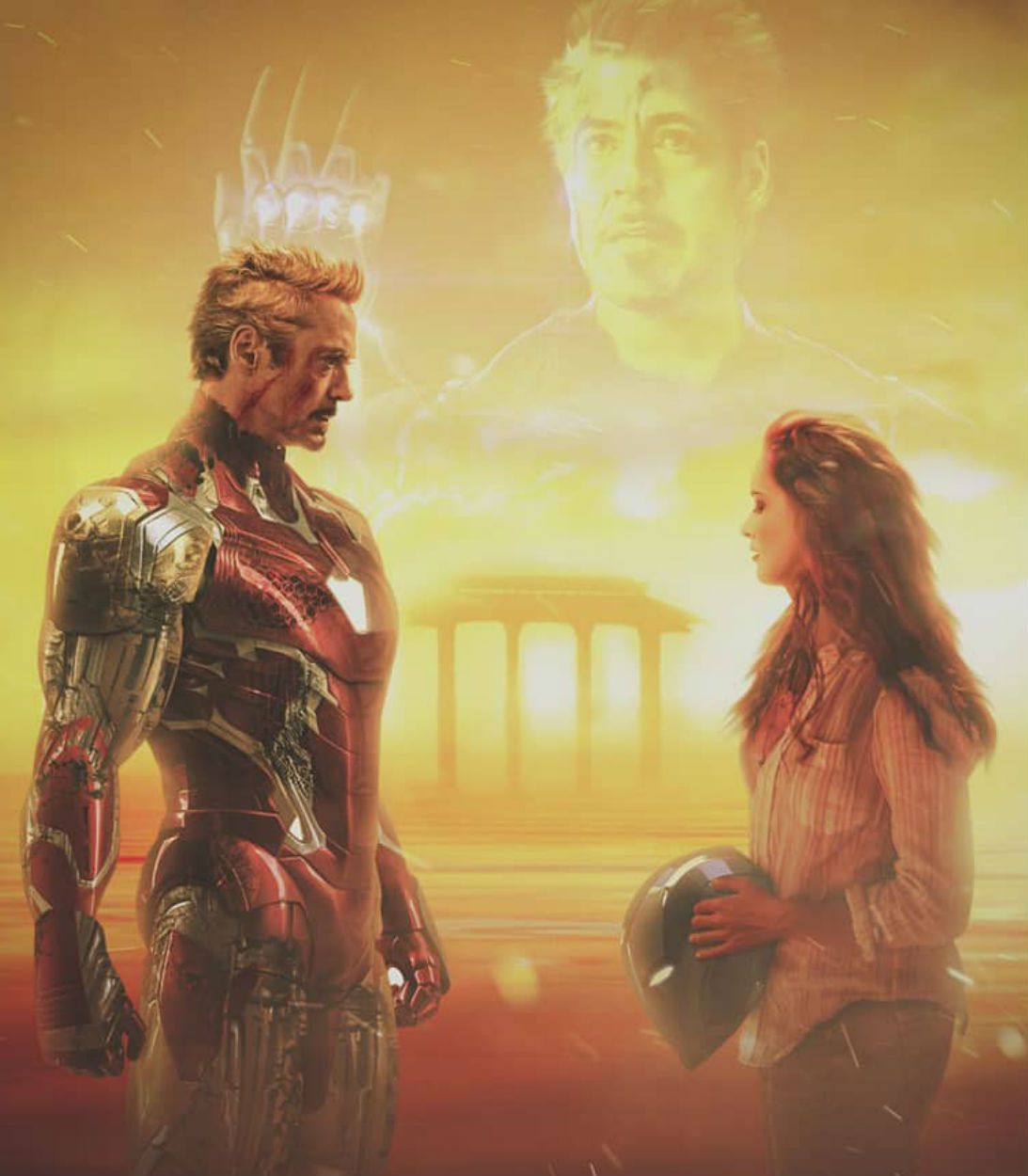 Tony Stark and Morgan in Endgame Vertical