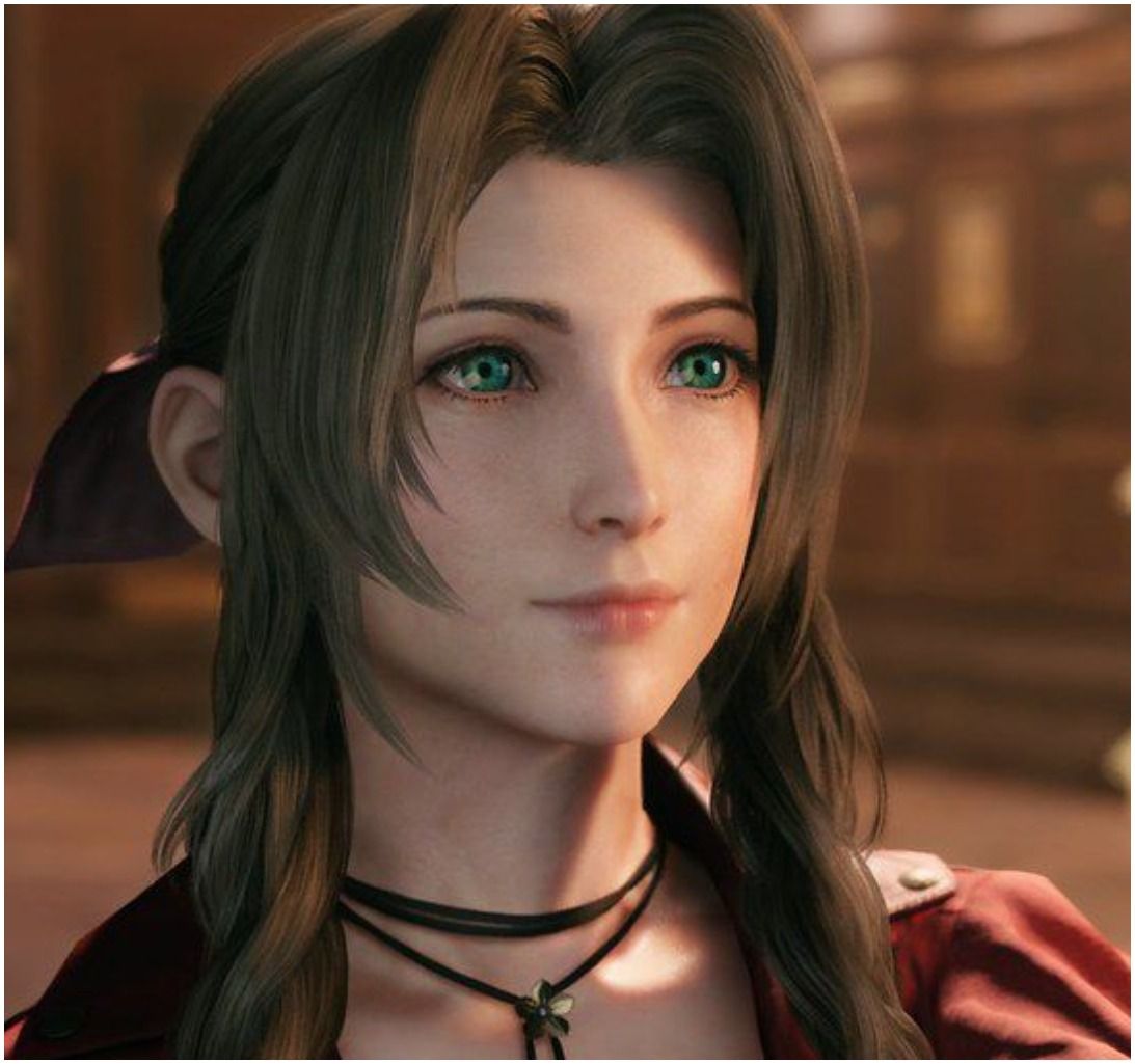 Vertical Final Fantasy 7 Remake Aerith Smiling