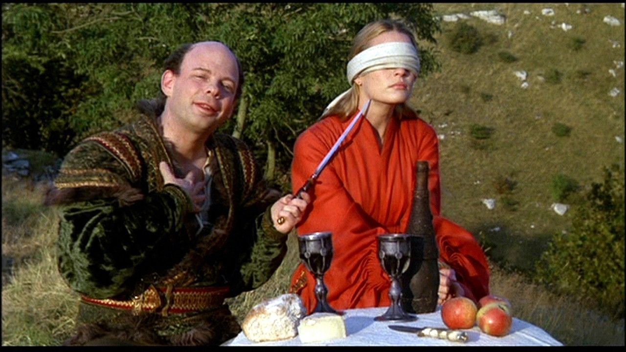 Vizzini and Princess Buttercup in The Princess Bride