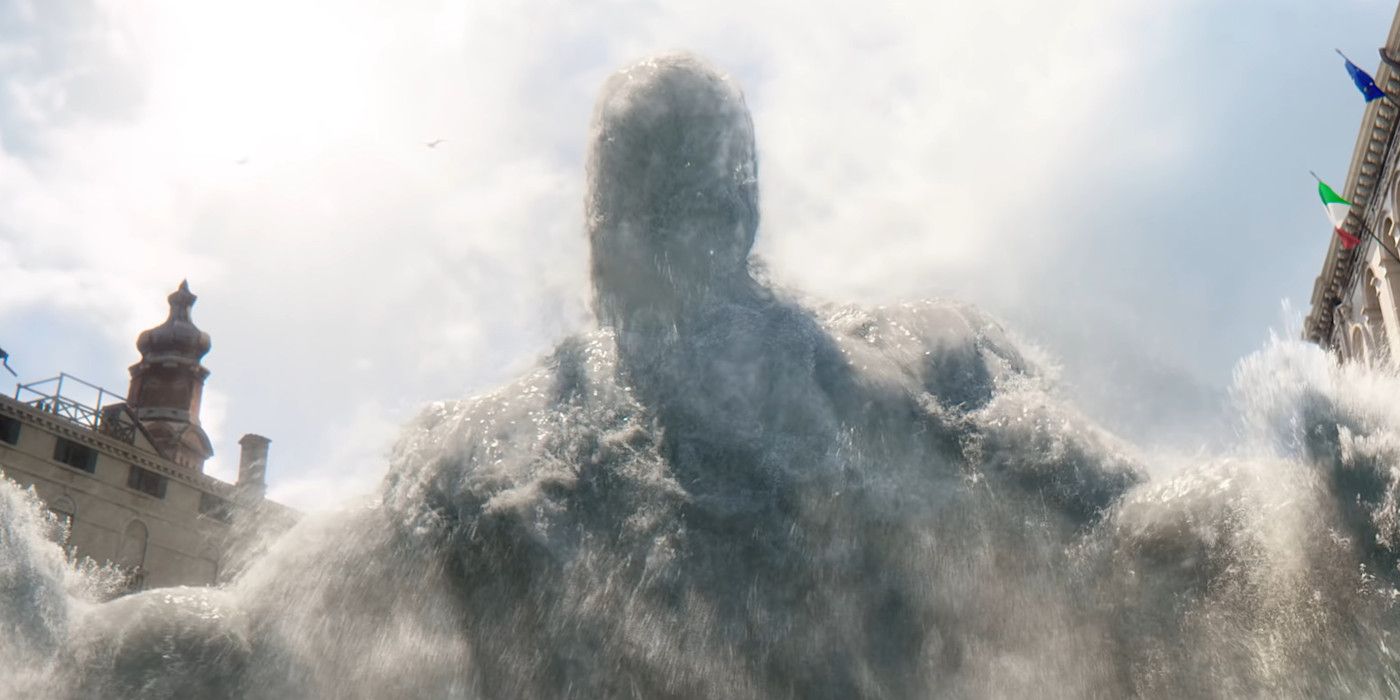The Water Elemental rises from a river in Spider-Man Far From Home