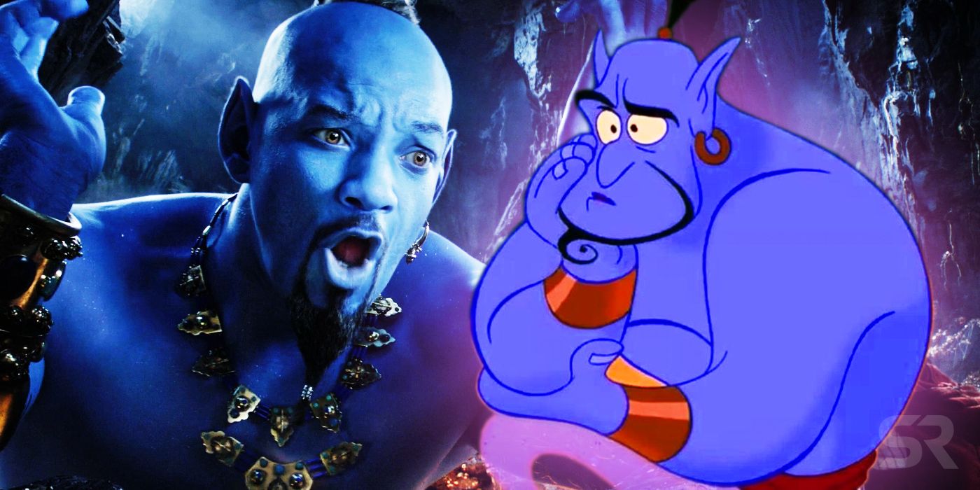 Will Smith and Robin Williams as the Genie in Aladdin