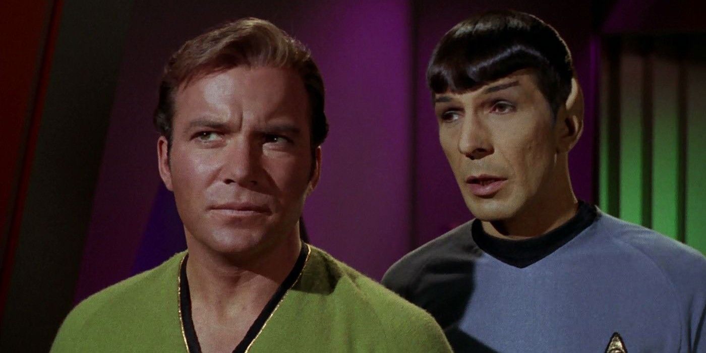 William Shatner as James T Kirk and Leonard Nimoy as Spock in Star Trek
