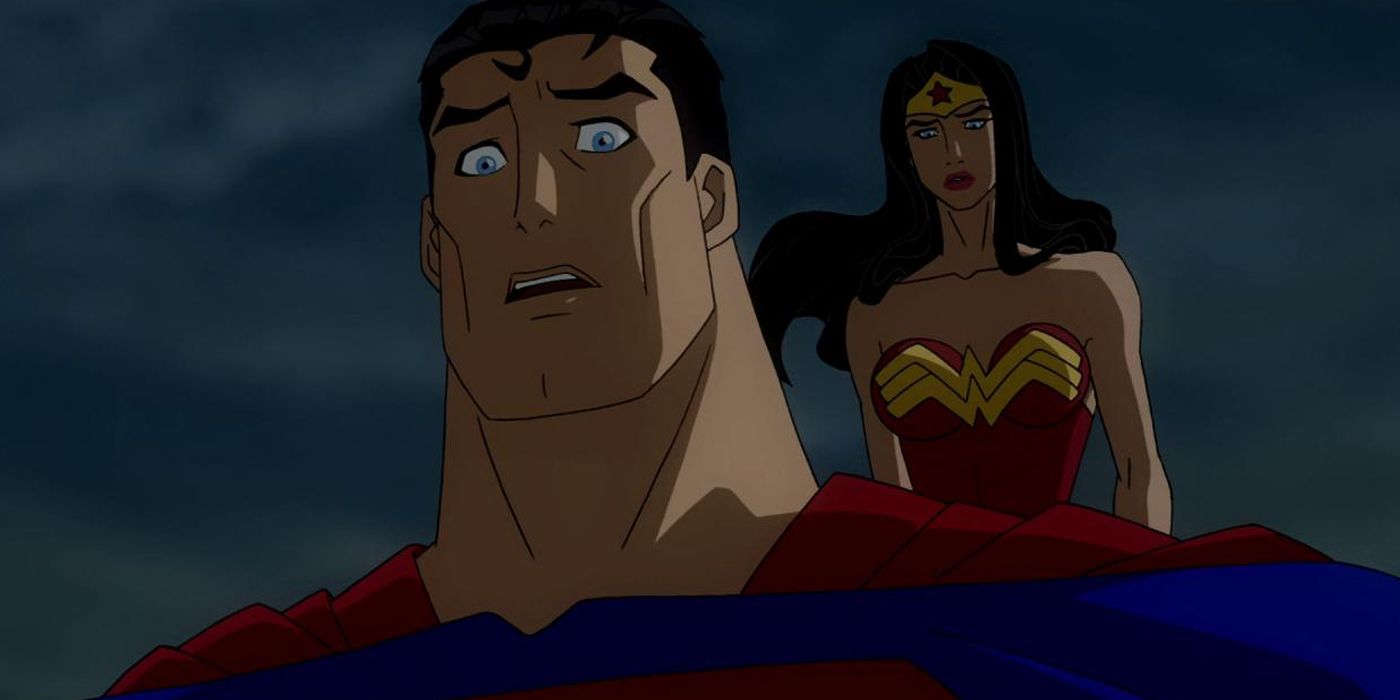 Superman looks shocked from Superman/Batman: Apocalypse