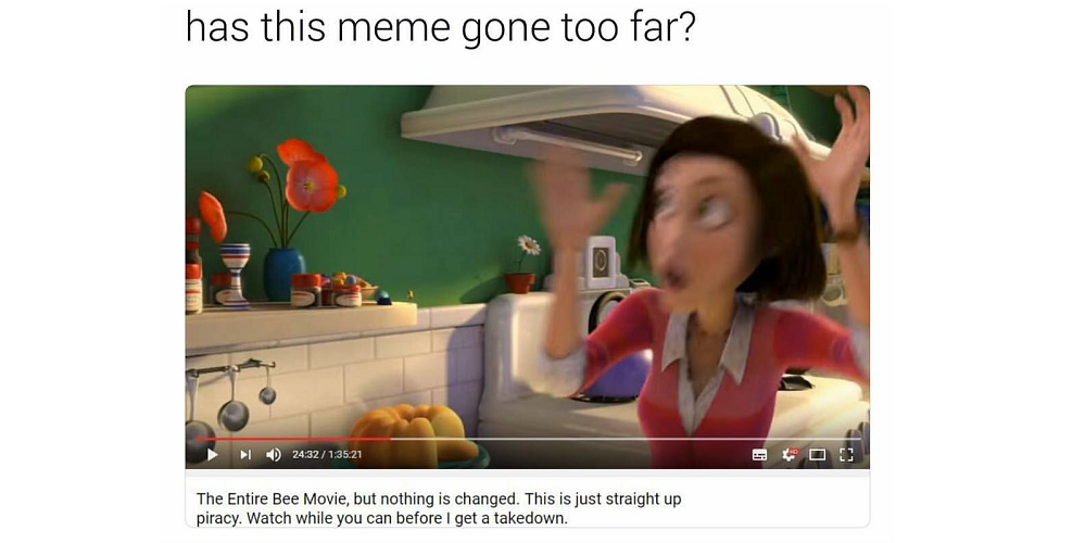 bee movie youtube