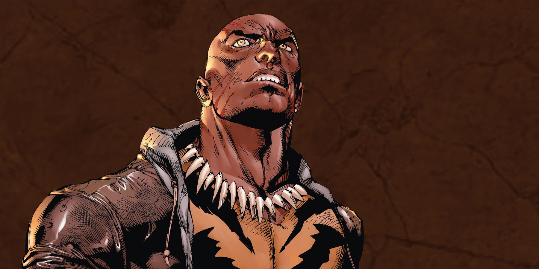 Bronze Tiger gazes upward in a Suicide Squad comic book.