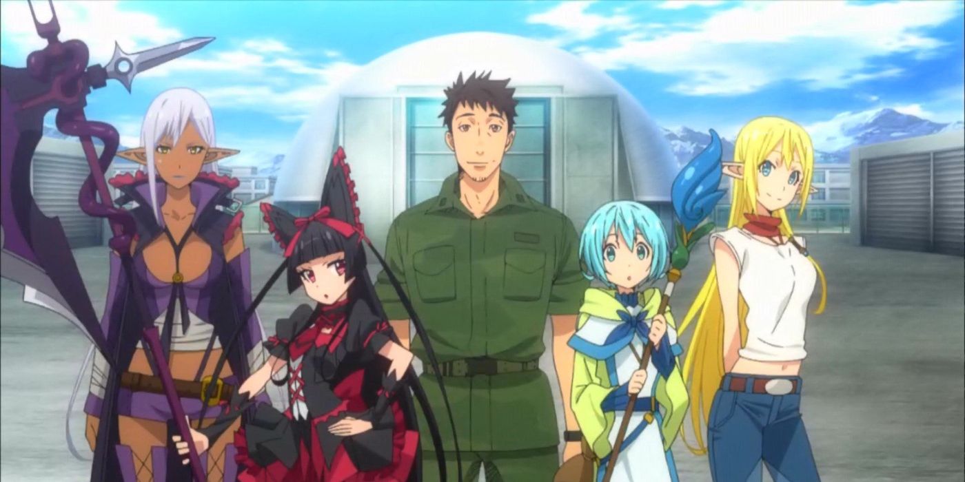 The main cast of the anime series Gate