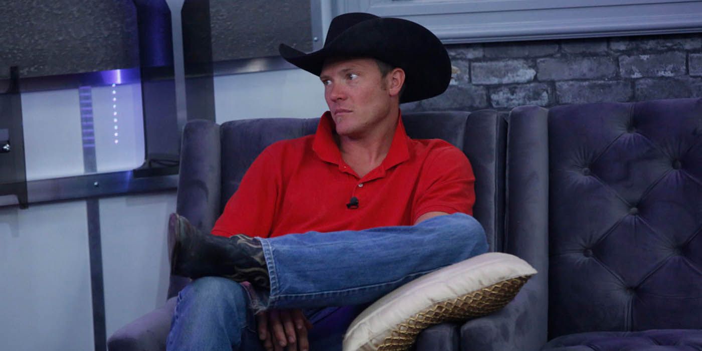 Jason Dent with his foot on his knee in Big Brother