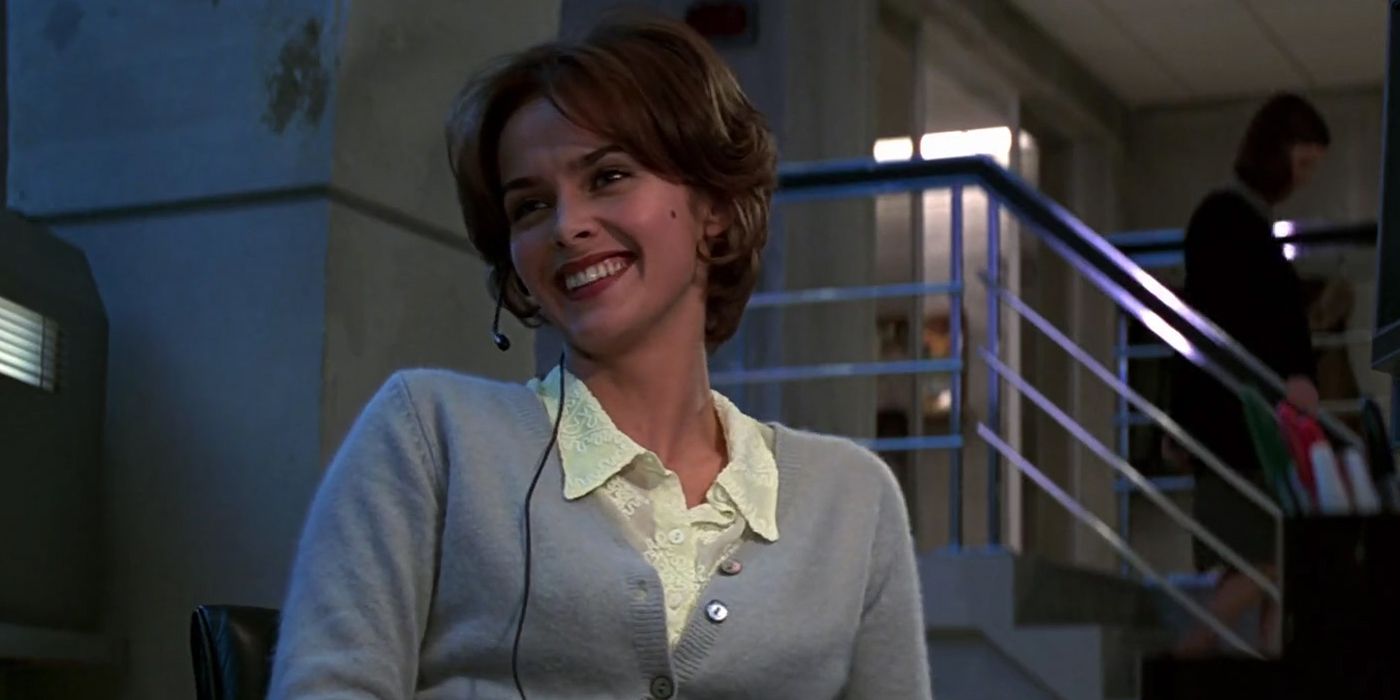 Natalya smiling at the the Russian Space Forces base in GoldenEye