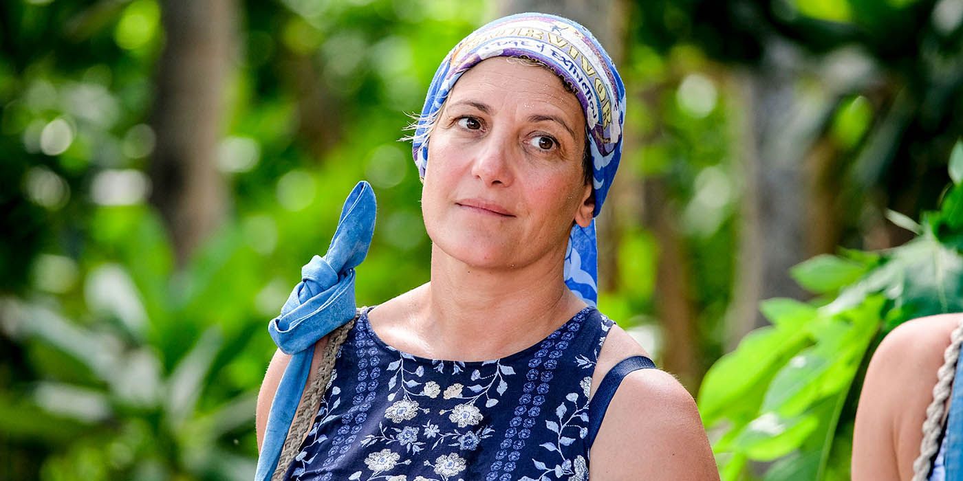 Reem looking off into the distance in Survivor: Edge Of Extinction