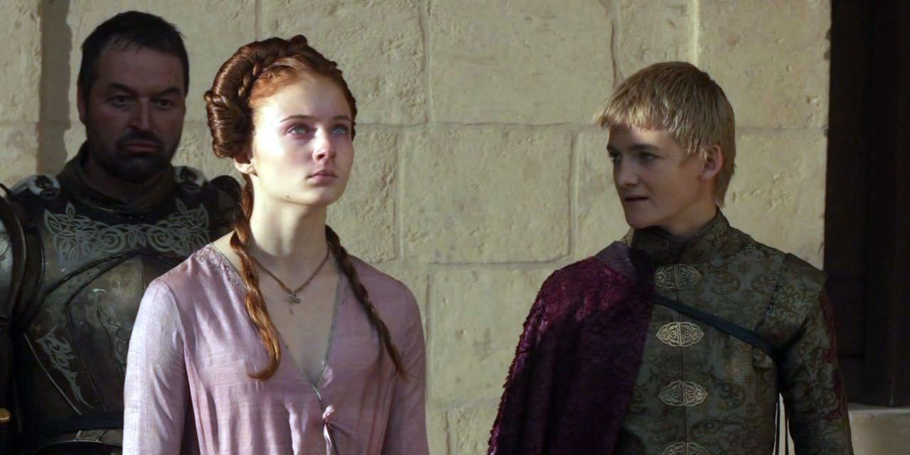 Joffrey makes Sansa look at Ned Stark's head in Game Of Thrones