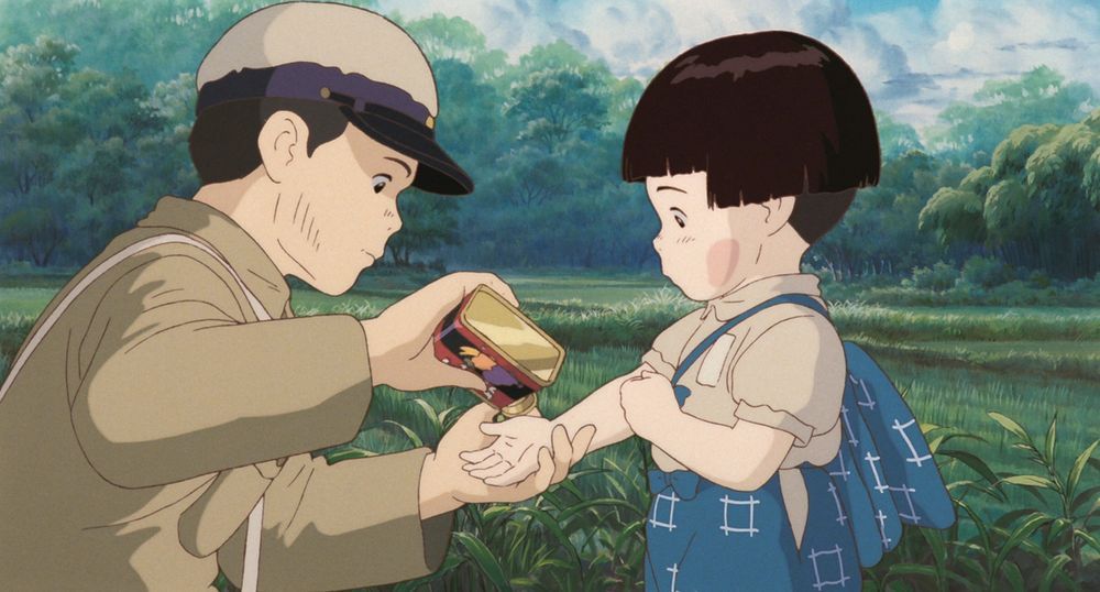 Seita gives Setsuko candy in Grave of the Fireflies