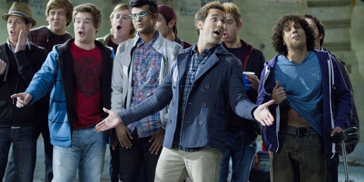 Jesse leads the Treblemakers in the riff off in Pitch Perfect