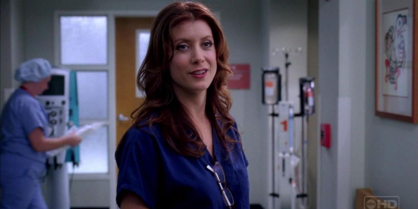 Addison Montgomery at the hospital in scrubs on Grey's Anatomy