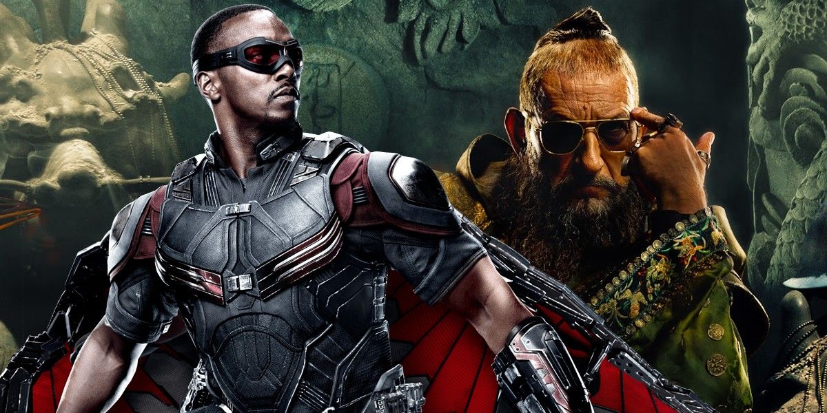Anthony Mackie as Falcon and Mandarin from Iron Man 3