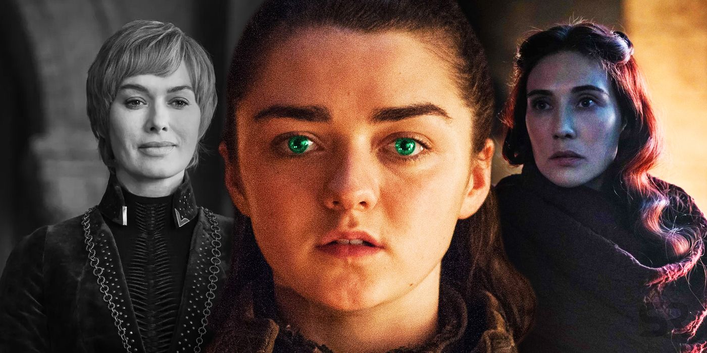 Arya with Green Eyes and Cersei And Melisandre in Game of Thrones