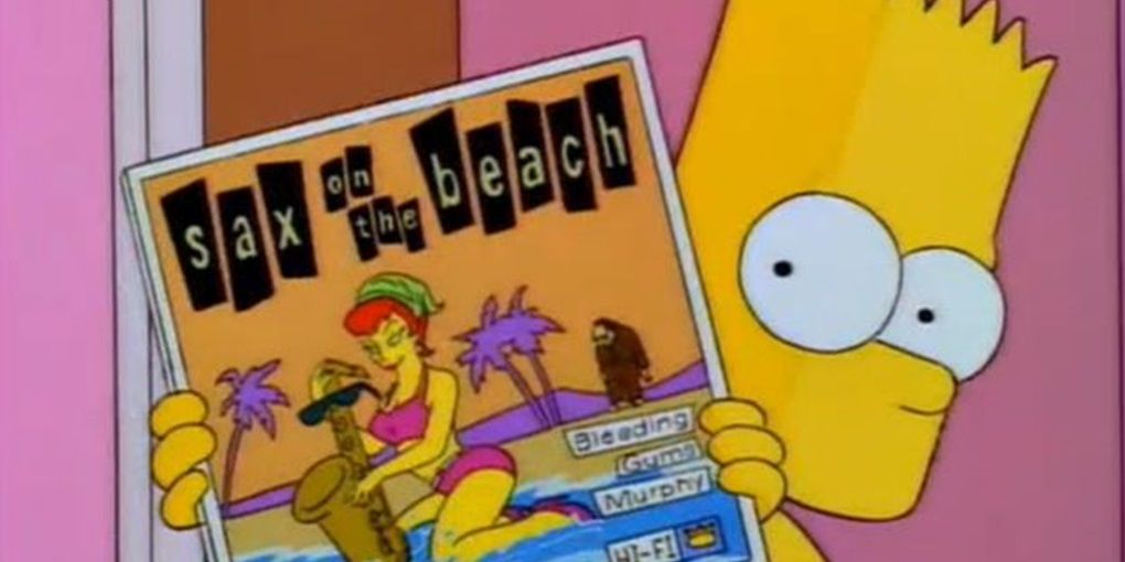 Bart giving Lisa a Bleeding Gums Murphy album