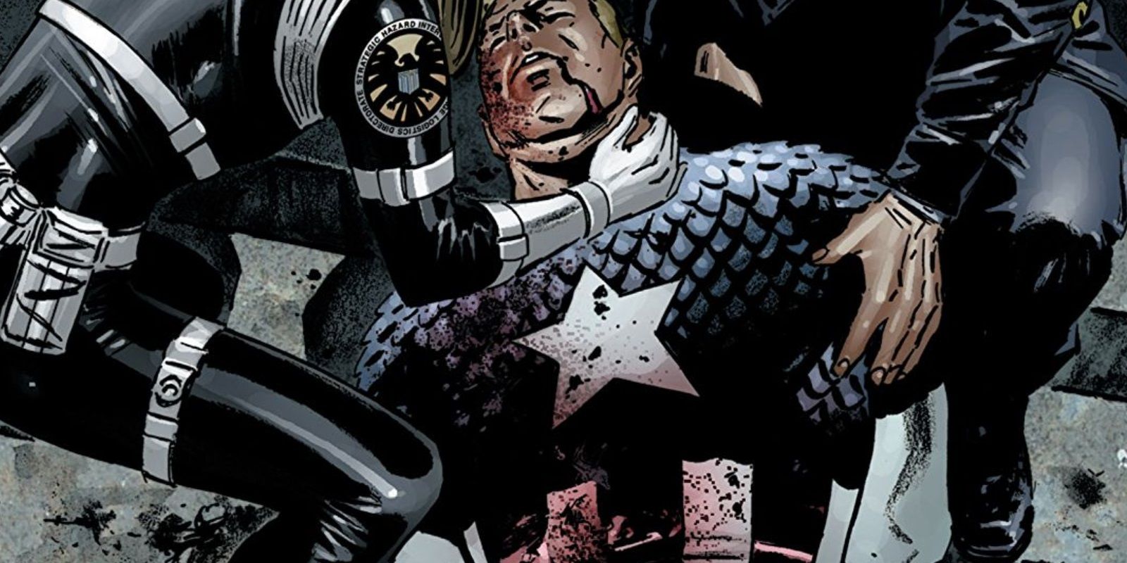 Captain America lying dead in Marvel comics
